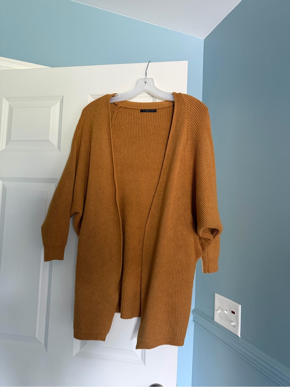Do everything in love Mustard Open-Front Ribbed Cardigan